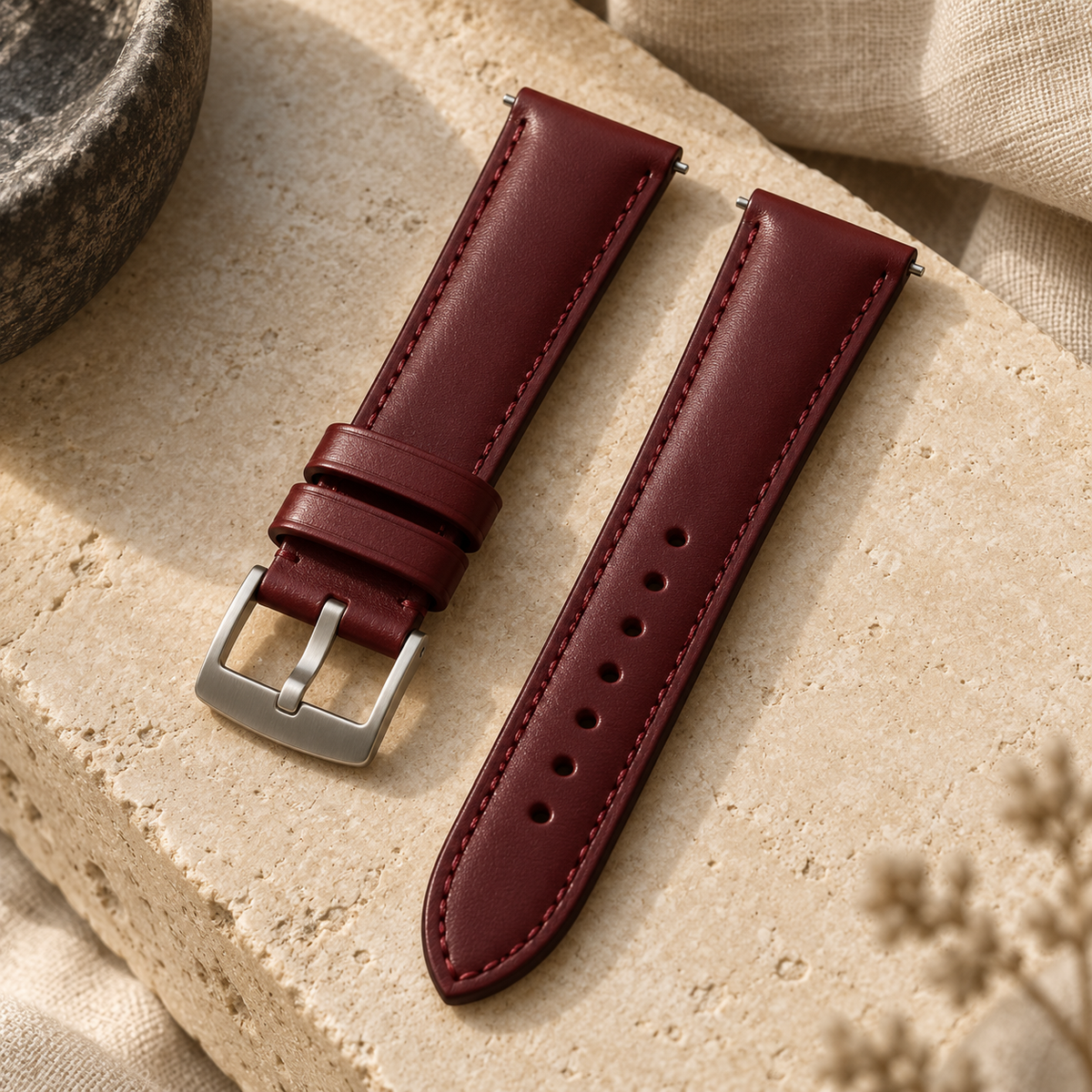 Burgundy Arc Watch Strap — generated design visualization